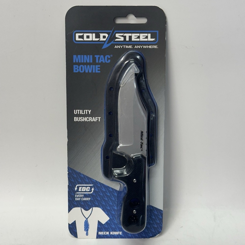 Cold Steel Mini Tac Bowie 3-5/8" Lightweight Durable  Black